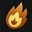 little picture 1x1 with dark background of orange and yellow fireball