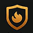 little picture 1x1 with dark background of orange and yellow shield with fire