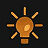little picture 1x1 with dark background of orange and yellow lamp surrounded by rays